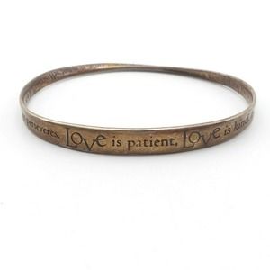 Laurel Elliott Sterling Silver Love is Patient Love is Kind 1 Corinthians 13